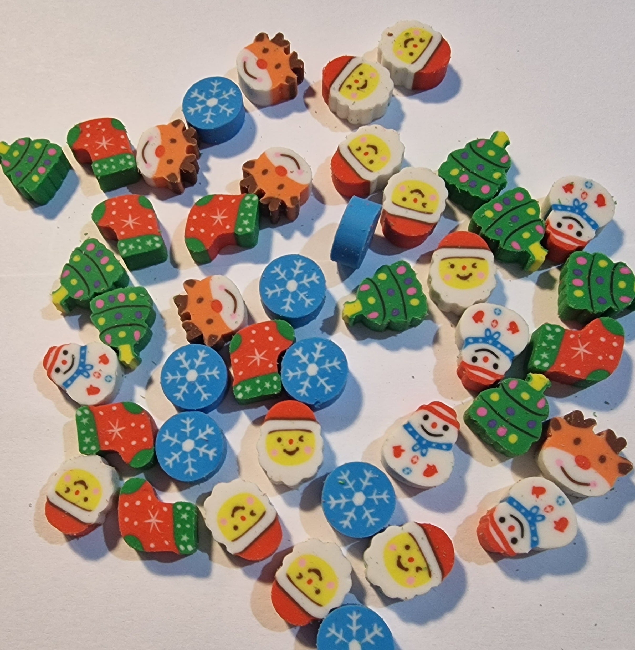 10pc Mini Christmas Rubbers
