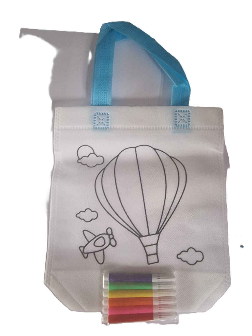 Colorful Pen Doodle Canvas Tote Bags AnimaL Cartoon