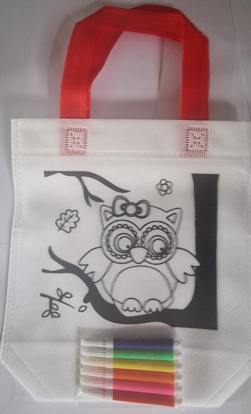 Colorful Pen Doodle Canvas Tote Bags AnimaL Cartoon