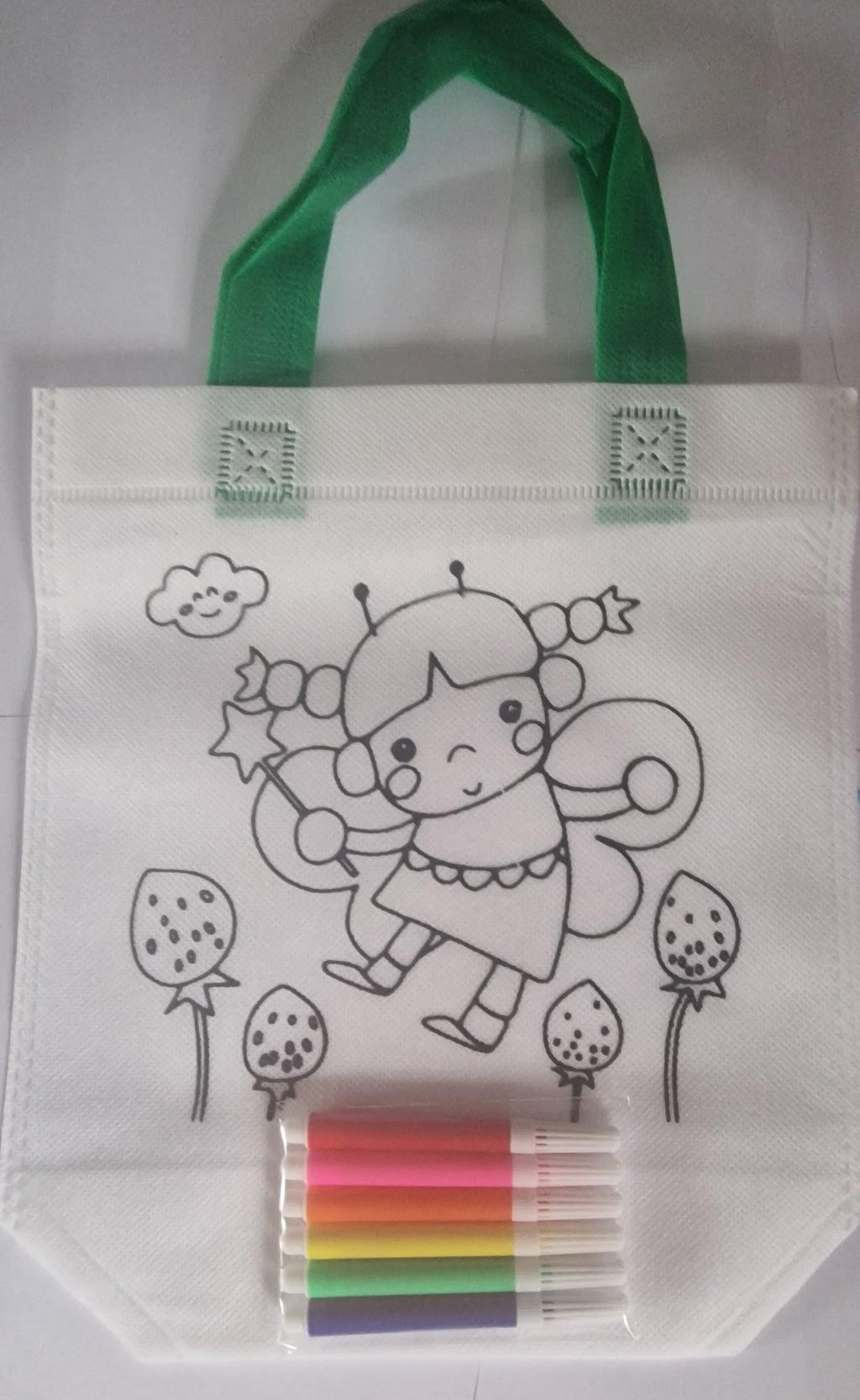 Colorful Pen Doodle Canvas Tote Bags AnimaL Cartoon