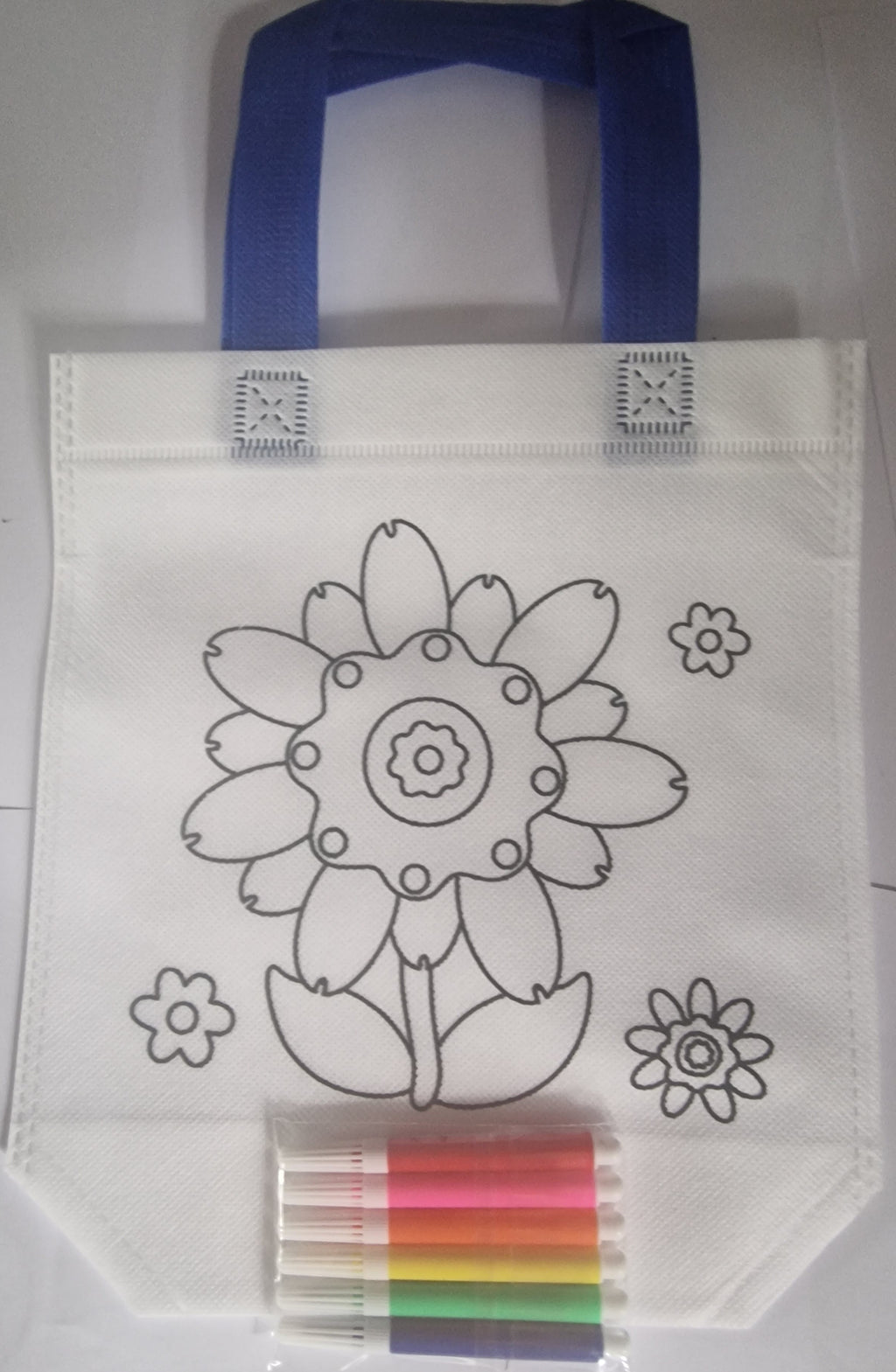 Colorful Pen Doodle Canvas Tote Bags AnimaL Cartoon