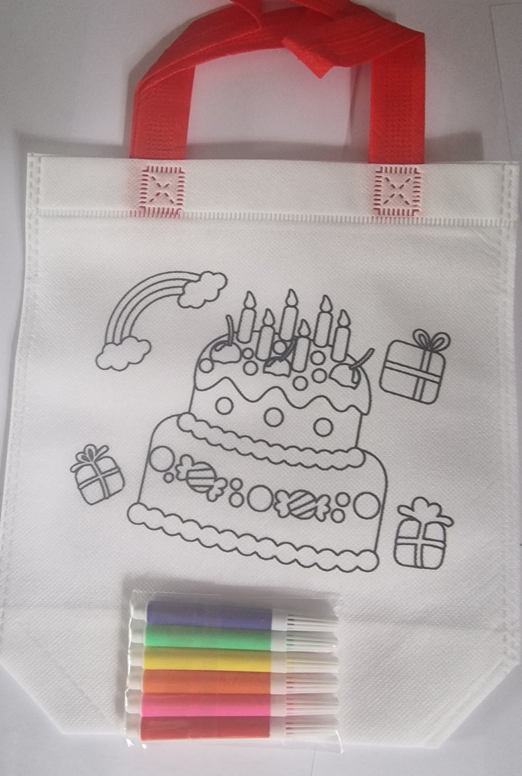 Colorful Pen Doodle Canvas Tote Bags AnimaL Cartoon