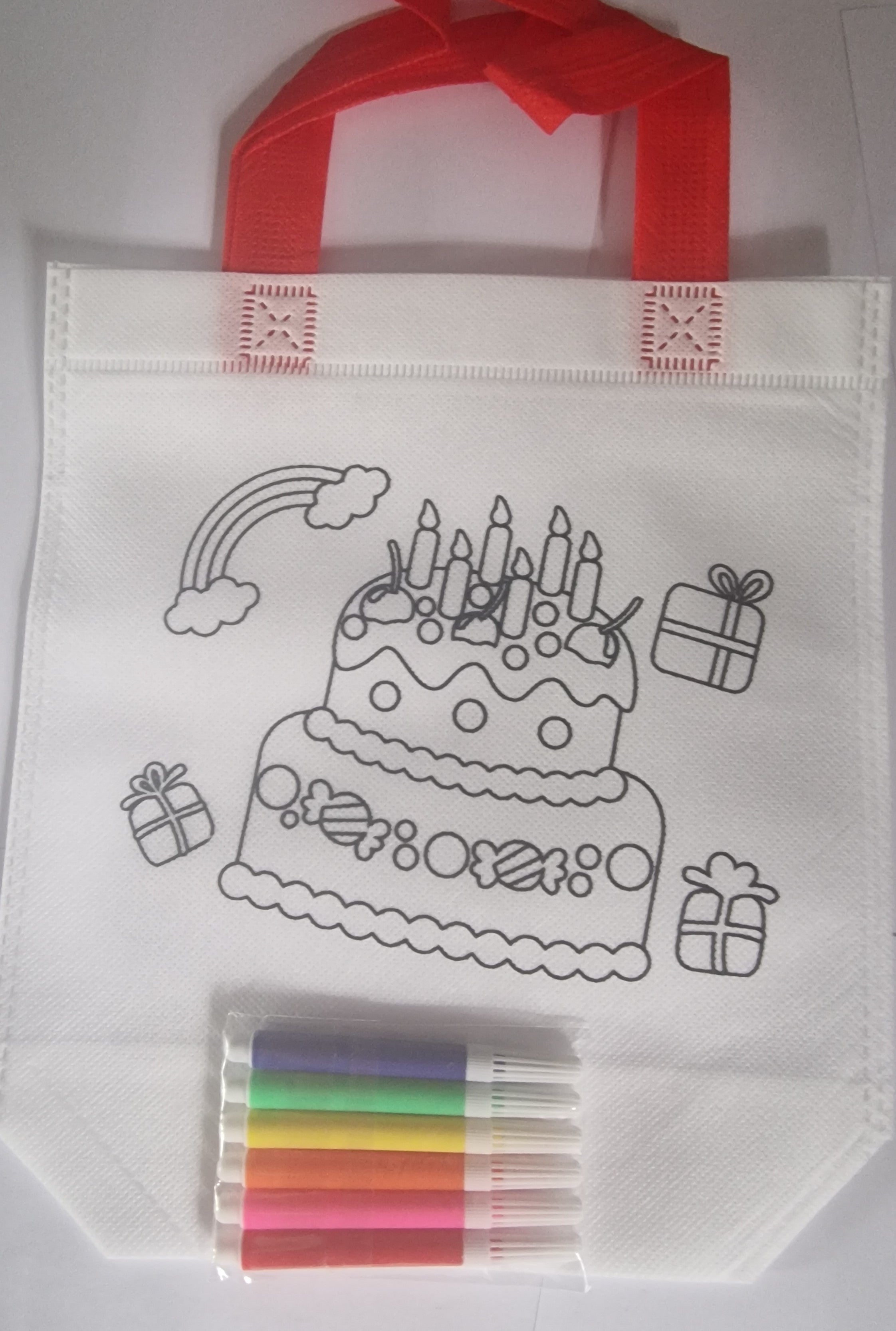 Colorful Pen Doodle Canvas Tote Bags AnimaL Cartoon