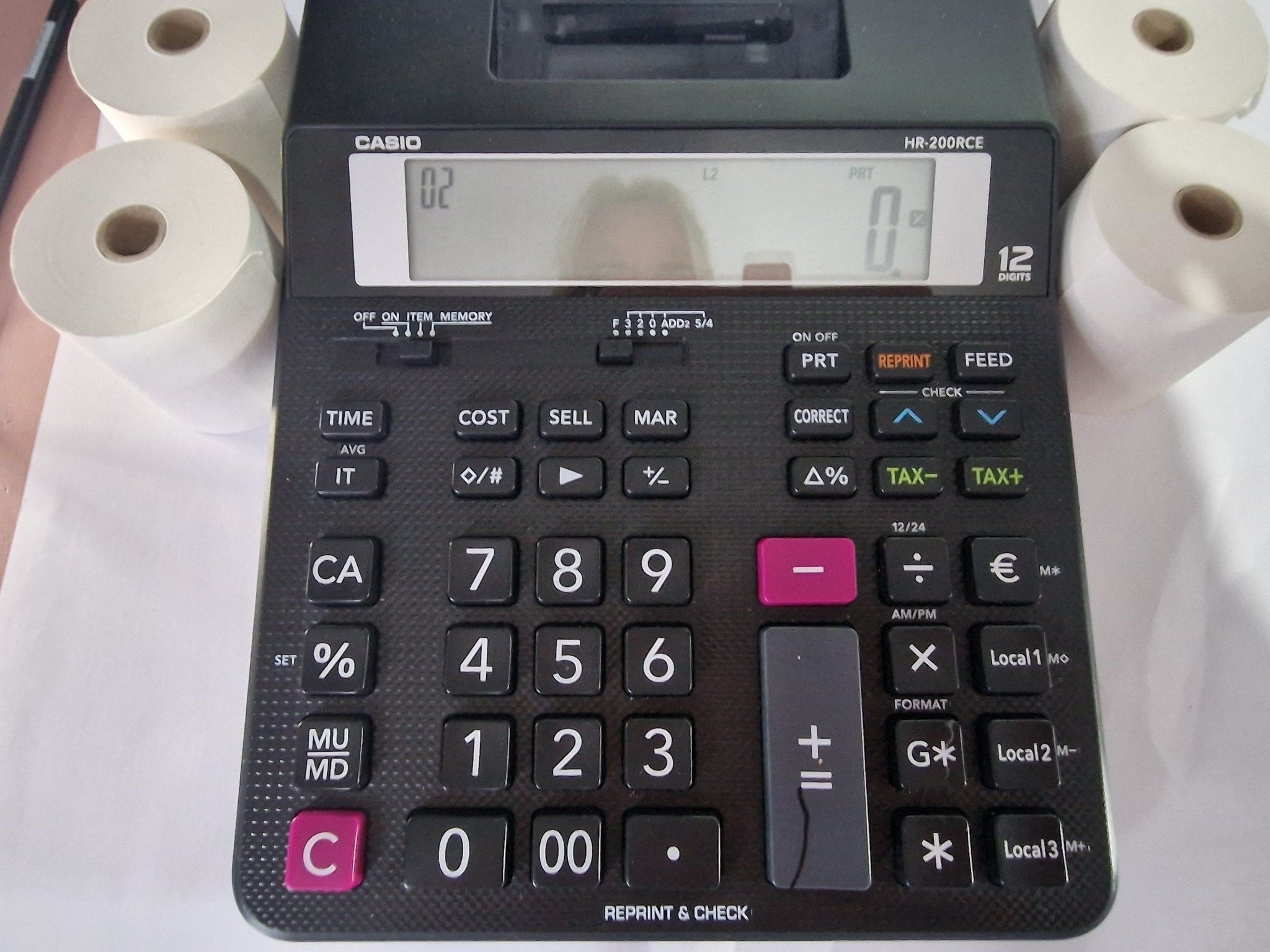 Casio Calculator with 4 free rolled printer paper (Used) - NB Store