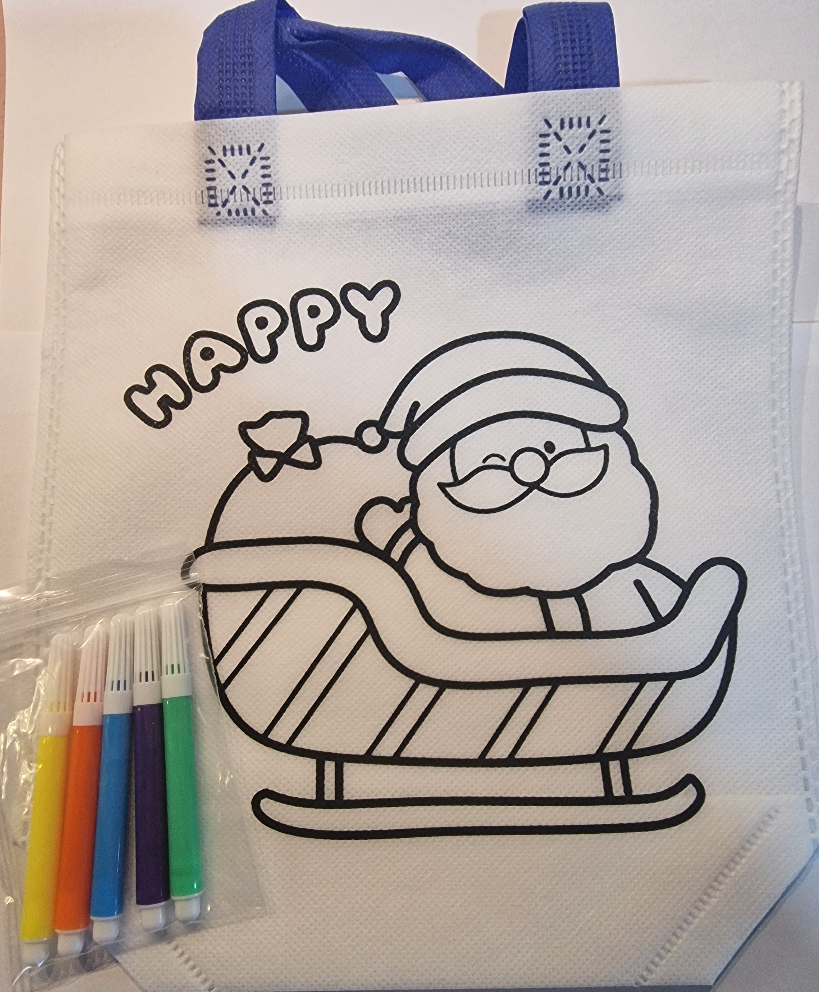 1pc Christmas Design Tote Bags with felt tips