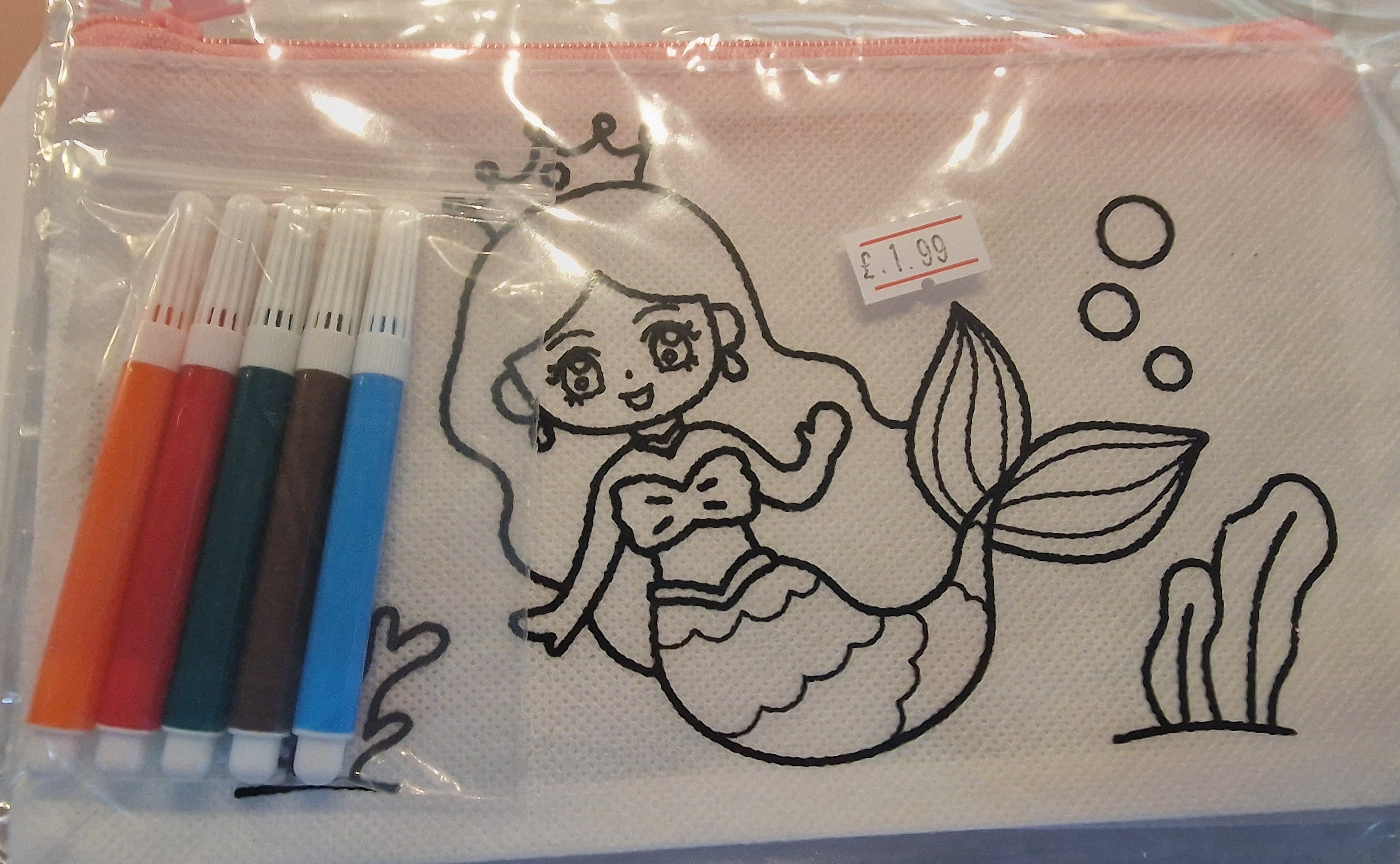 Colouring Pencil case with felt tips