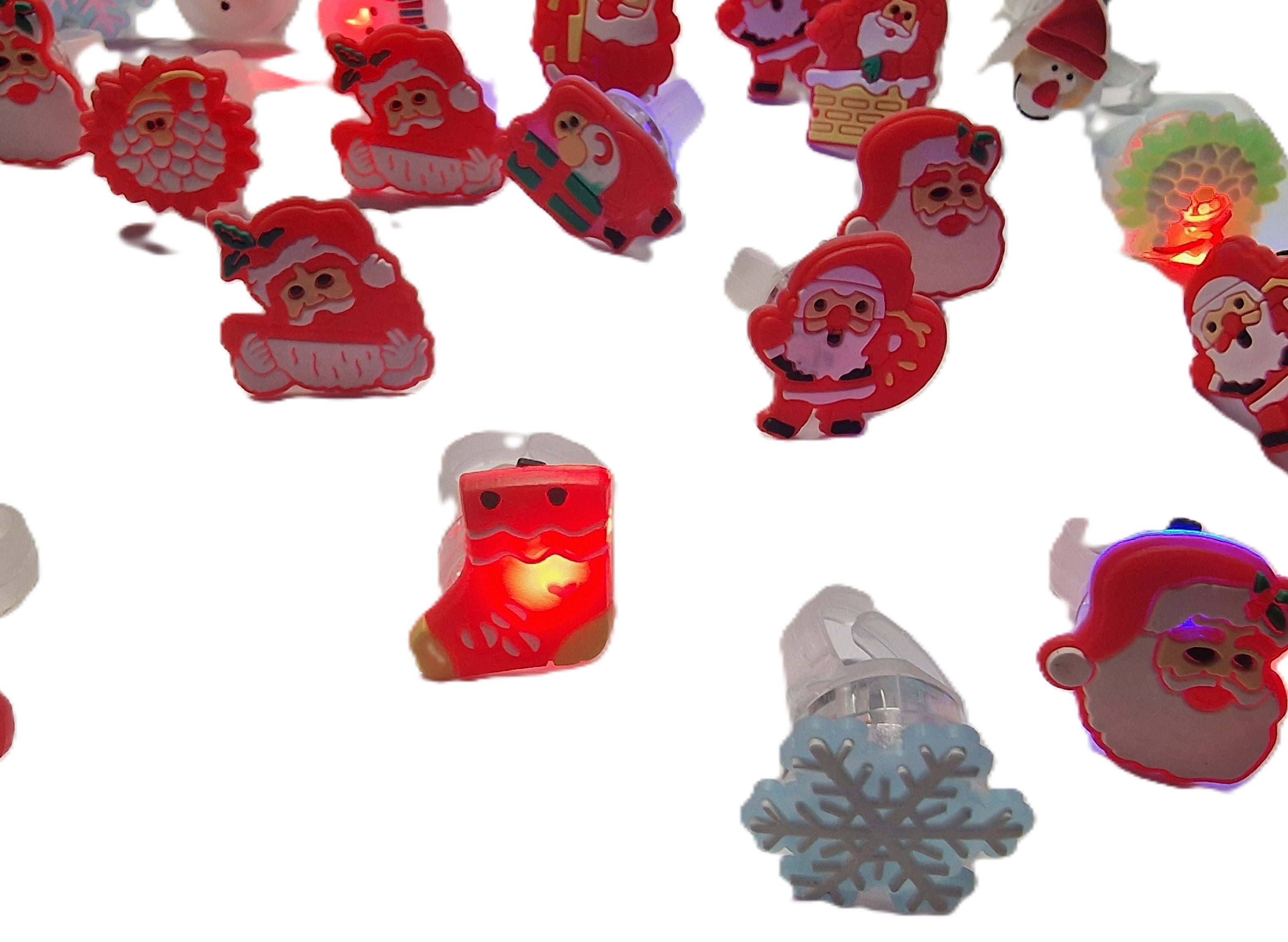 1 Novelty Flashing Christmas rings