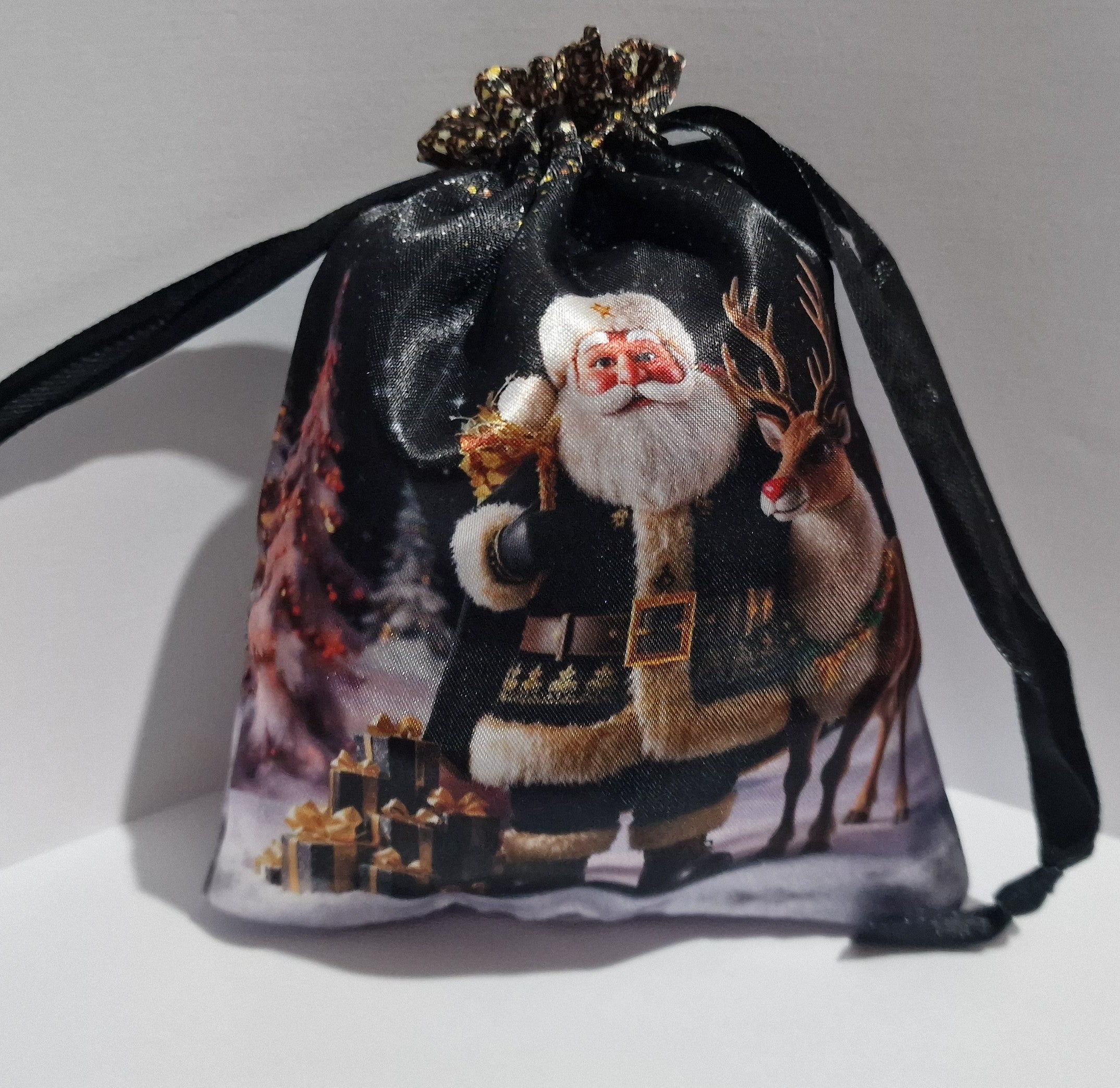 2pc Gift Bags - Luxury Glossy Satin Fabric With Drawstring Closure, Reusable