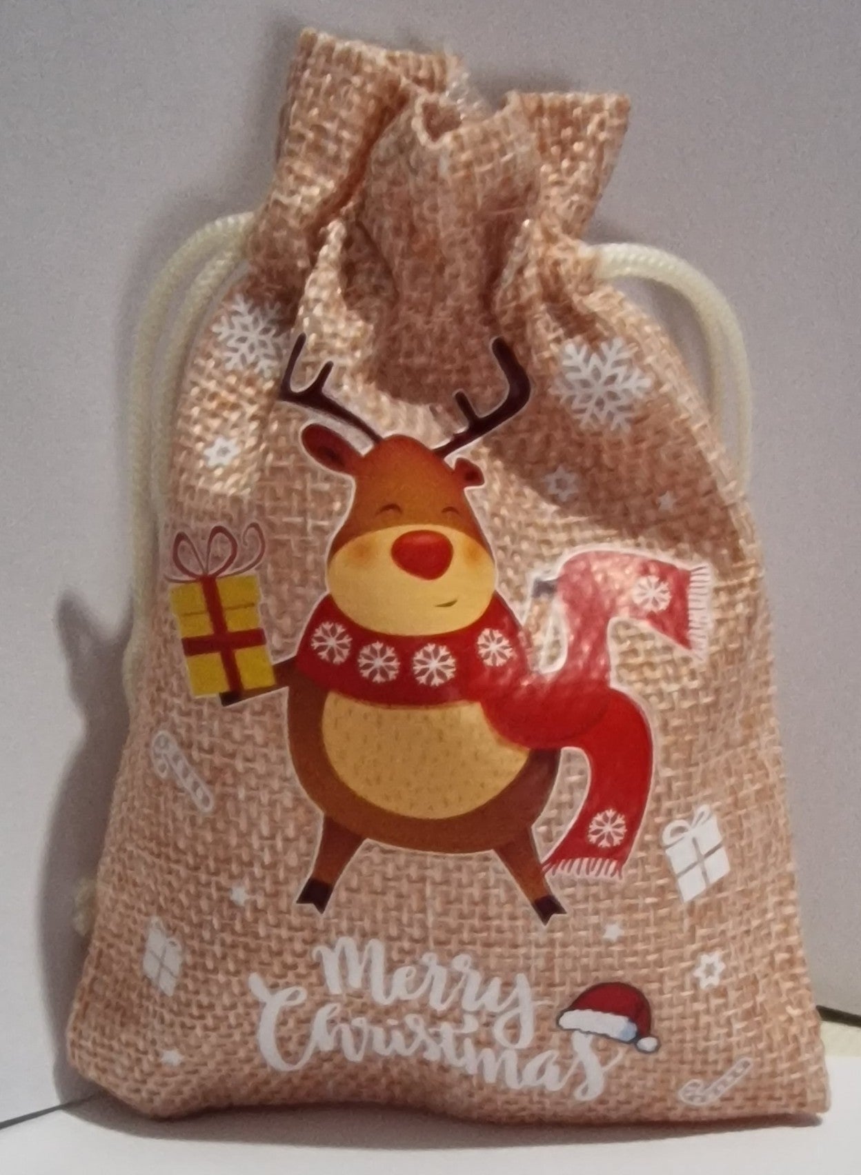 Christmas Gift Bags with Drawstring Closure