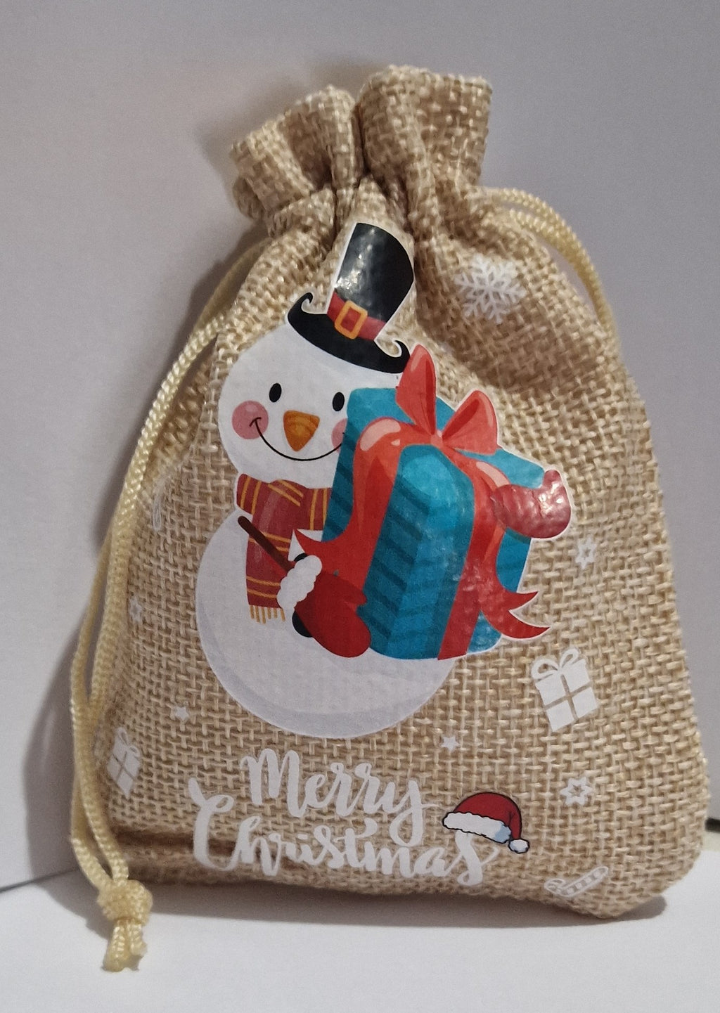 Christmas Gift Bags with Drawstring Closure