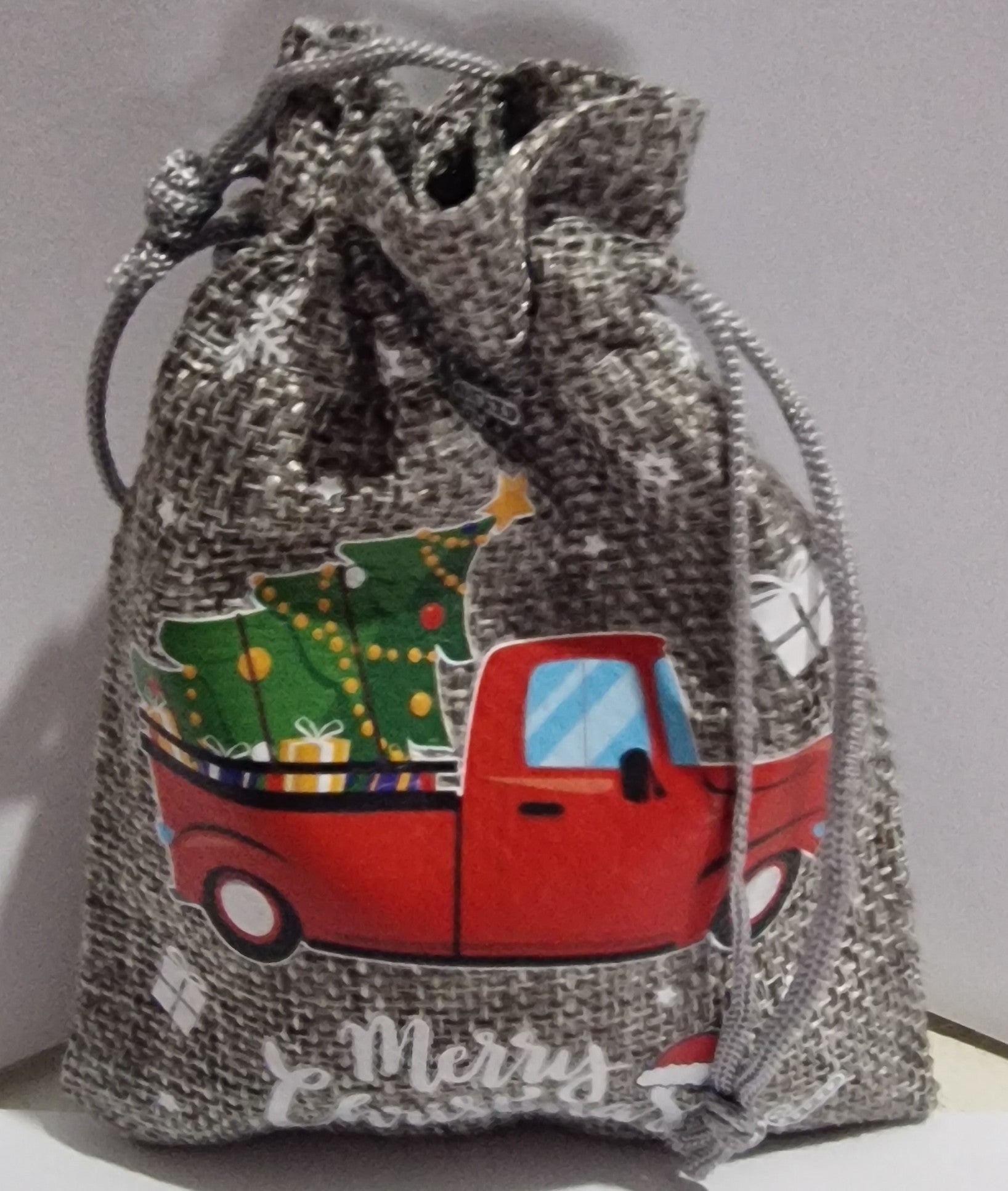 Christmas Gift Bags with Drawstring Closure