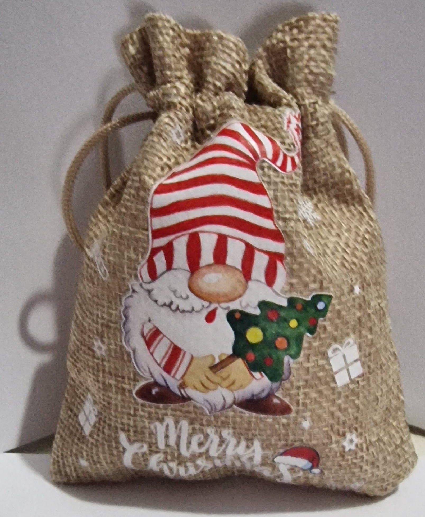 Christmas Gift Bags with Drawstring Closure