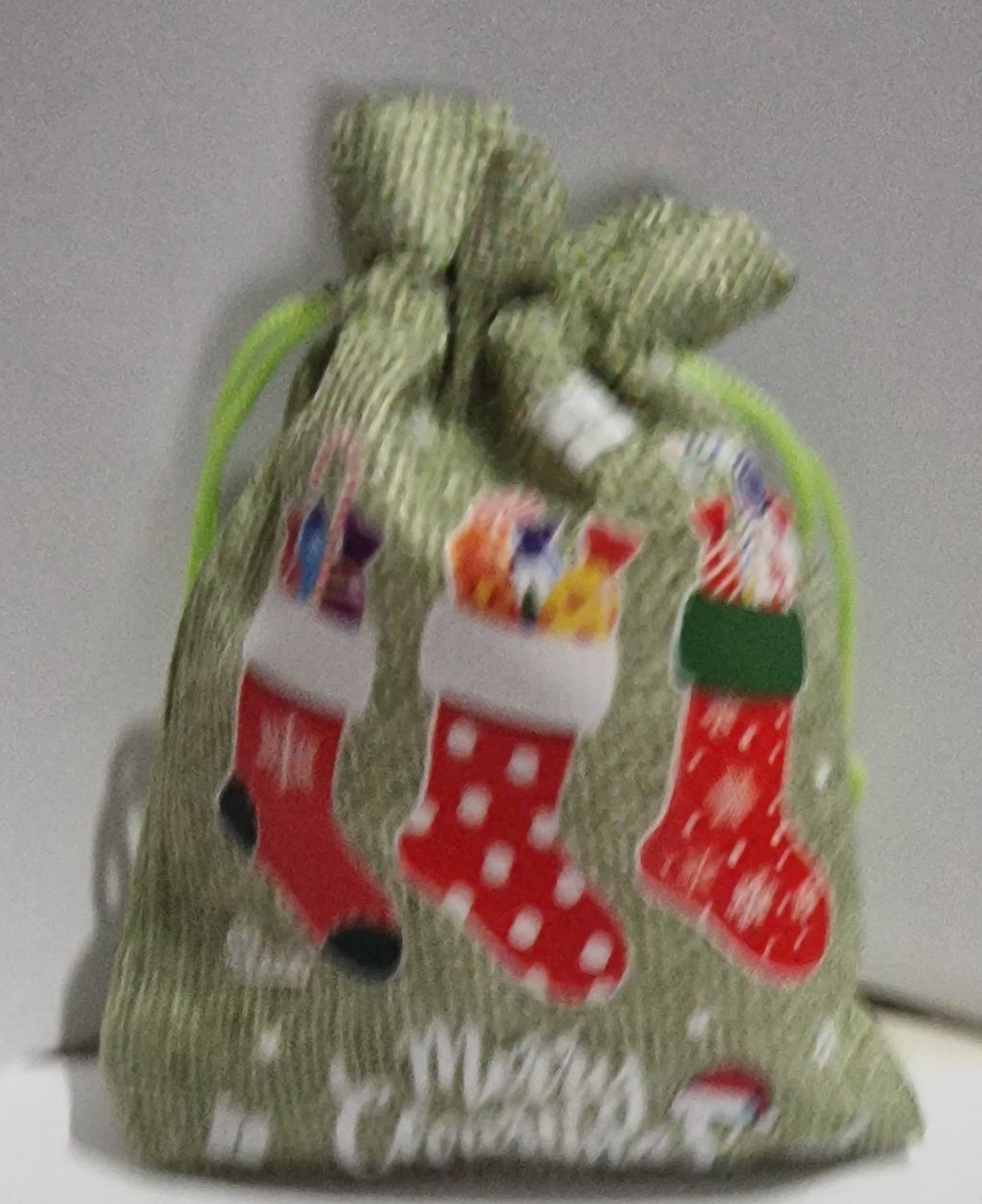 Christmas Gift Bags with Drawstring Closure