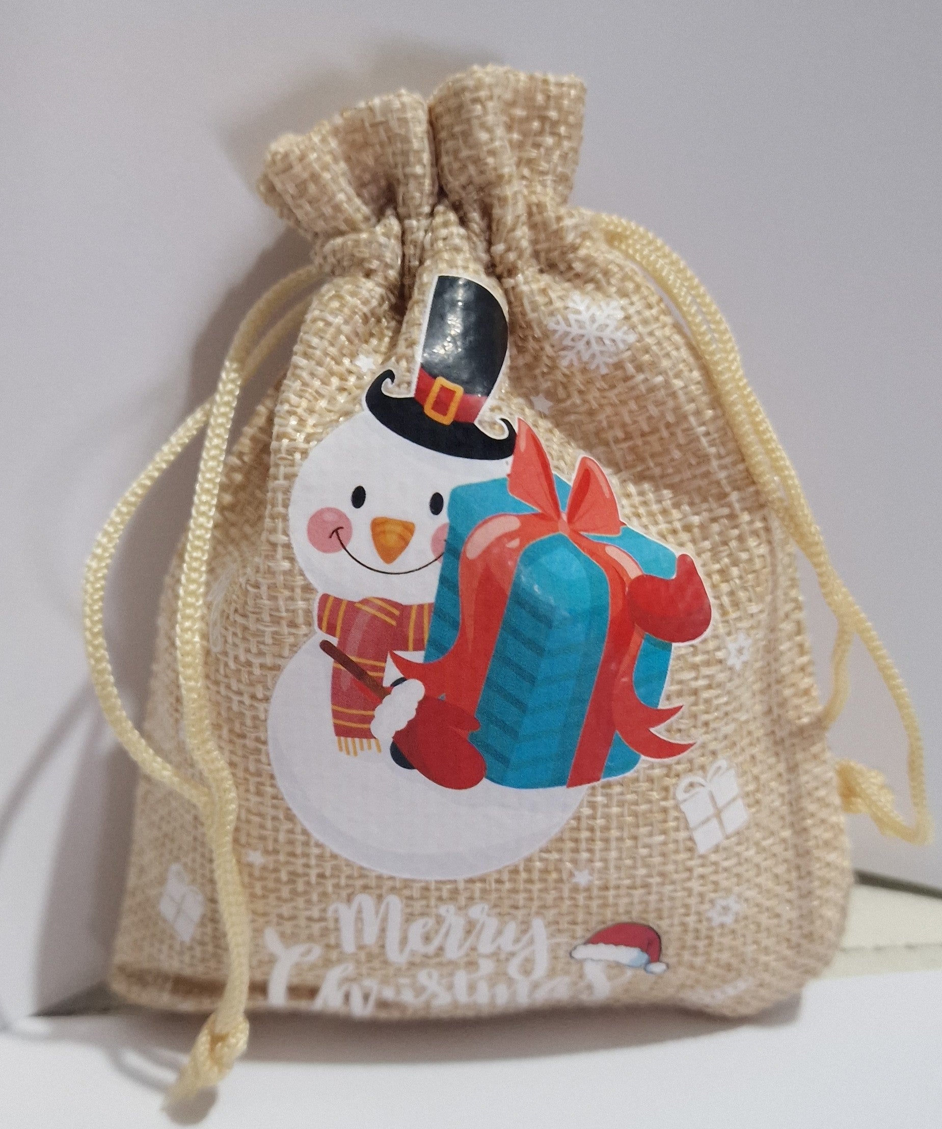 Christmas Gift Bags with Drawstring Closure