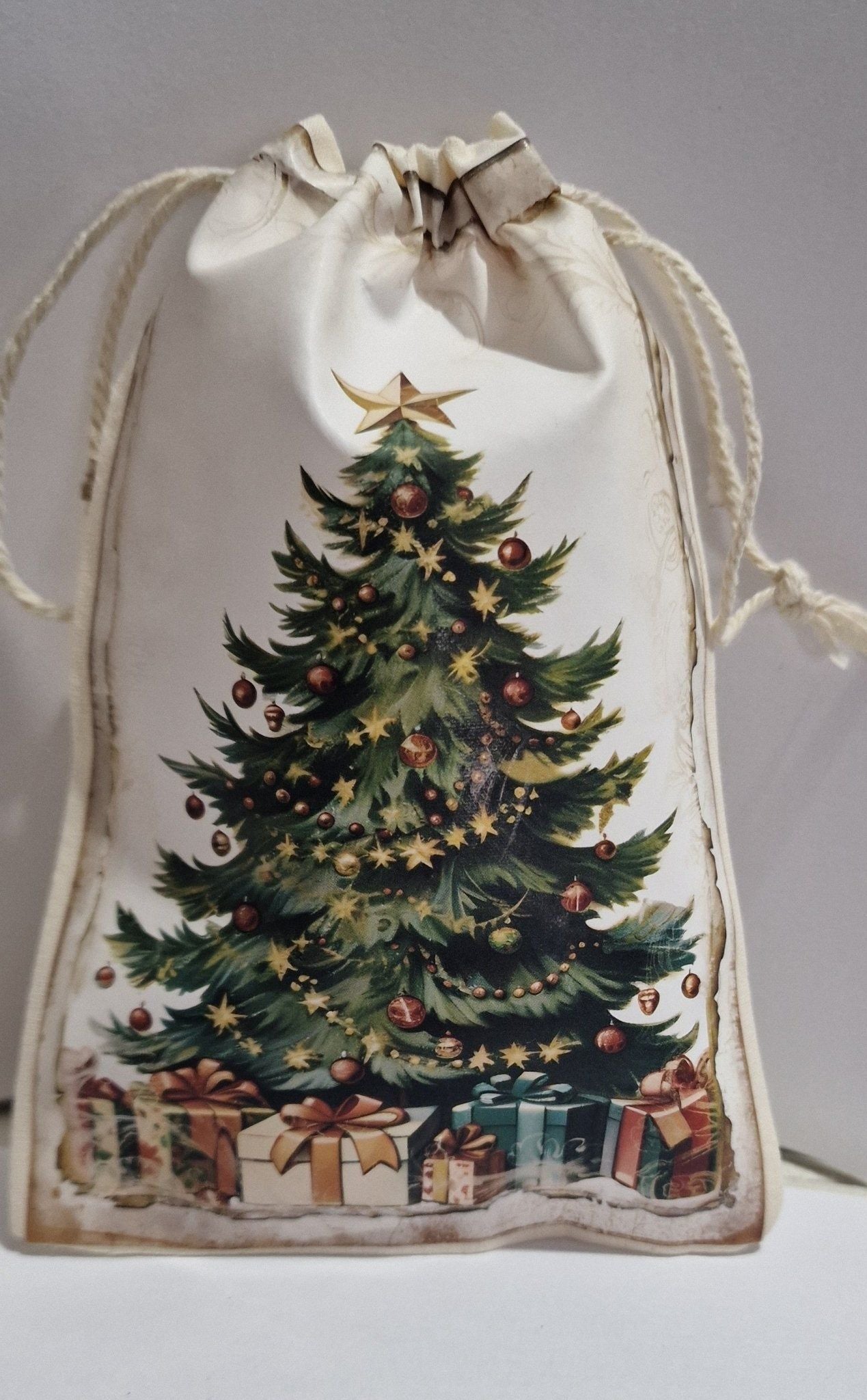 1 Christmas Drawstring Gift Bag,10*15cm Tree - NB Store