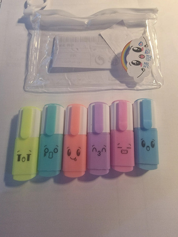 6 Small Highlighter Pens