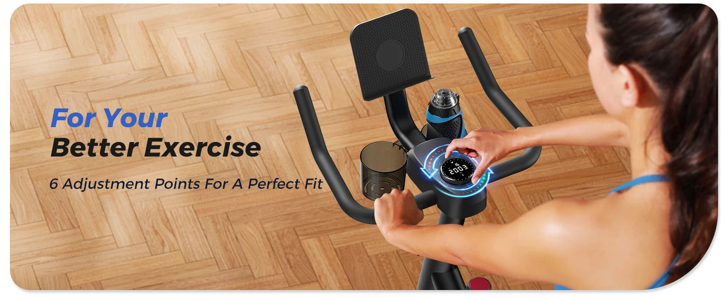 MERACH Exercise Bike - Brake Pad Stationary Bike with Tablet Mount & 270lbs Capacity