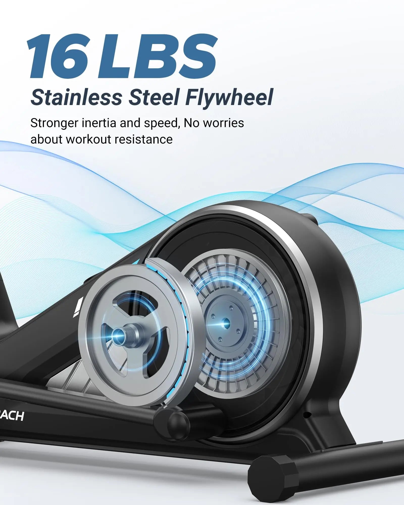 MERACH Elliptical Machine - Ultra-Quiet Magnetic Resistance with 16 Levels & App