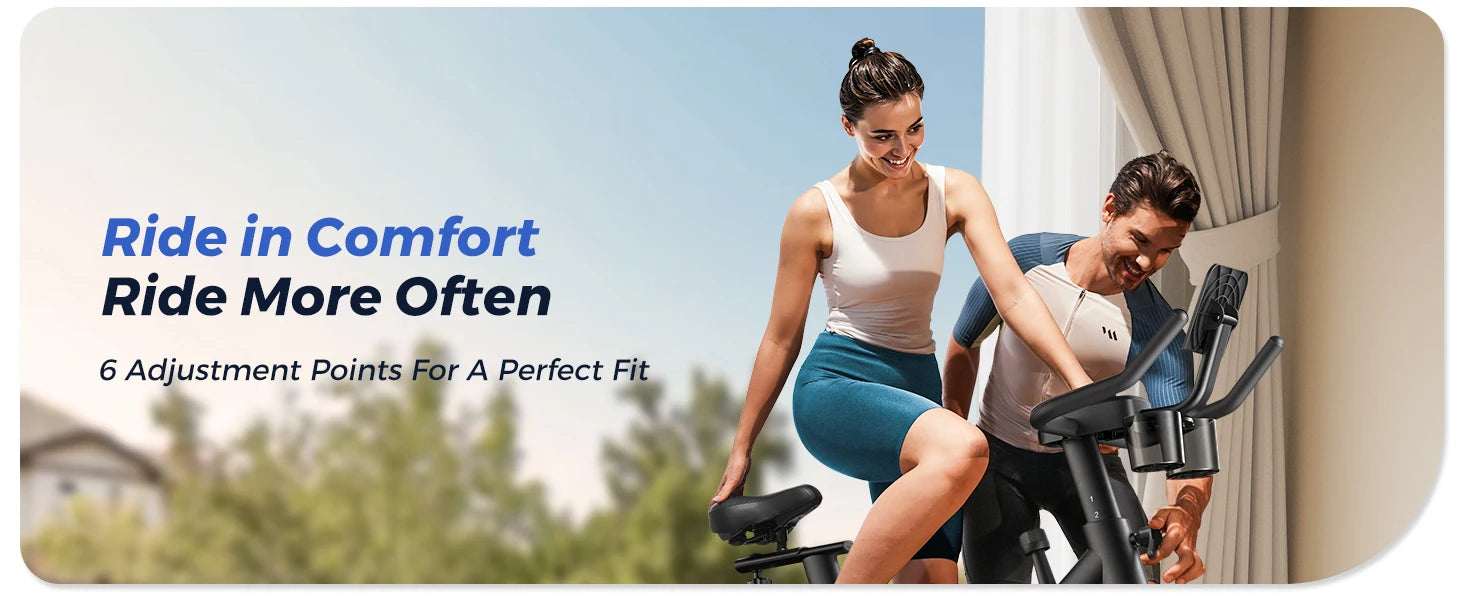 MERACH Exercise Bike - Brake Pad Stationary Bike with Tablet Mount & 270lbs Capacity