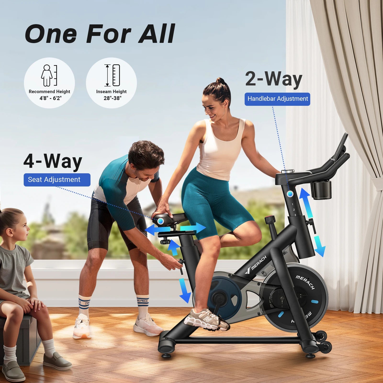 MERACH Exercise Bike - Brake Pad Stationary Bike with Tablet Mount & 270lbs Capacity