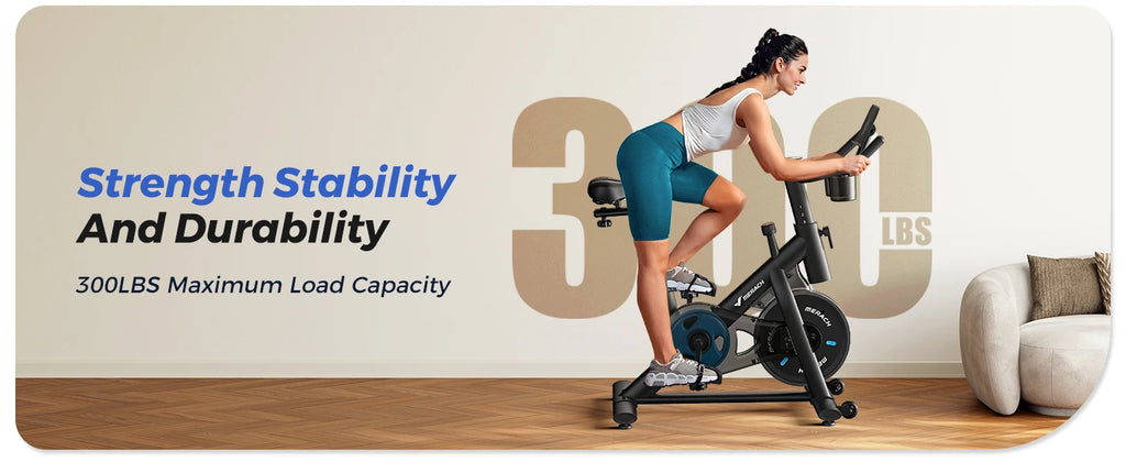 MERACH Exercise Bike - Brake Pad Stationary Bike with Tablet Mount & 270lbs Capacity