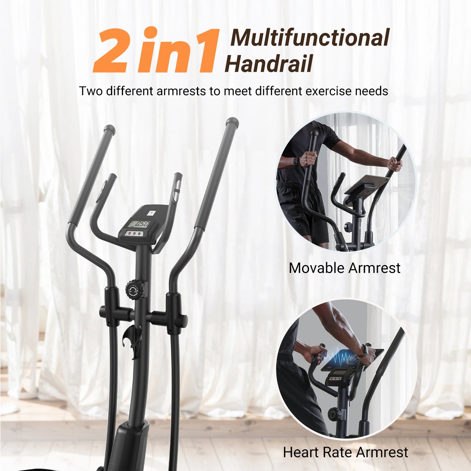 MERACH Elliptical Machine - Ultra-Quiet Magnetic Resistance with 16 Levels & App