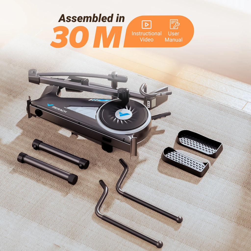 MERACH Elliptical Machine - Ultra-Quiet Magnetic Resistance with 16 Levels & App