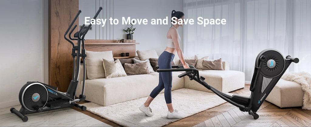 MERACH Elliptical Machine - Ultra-Quiet Magnetic Resistance with 16 Levels & App