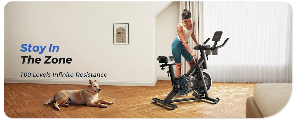 MERACH Exercise Bike - Brake Pad Stationary Bike with Tablet Mount & 270lbs Capacity