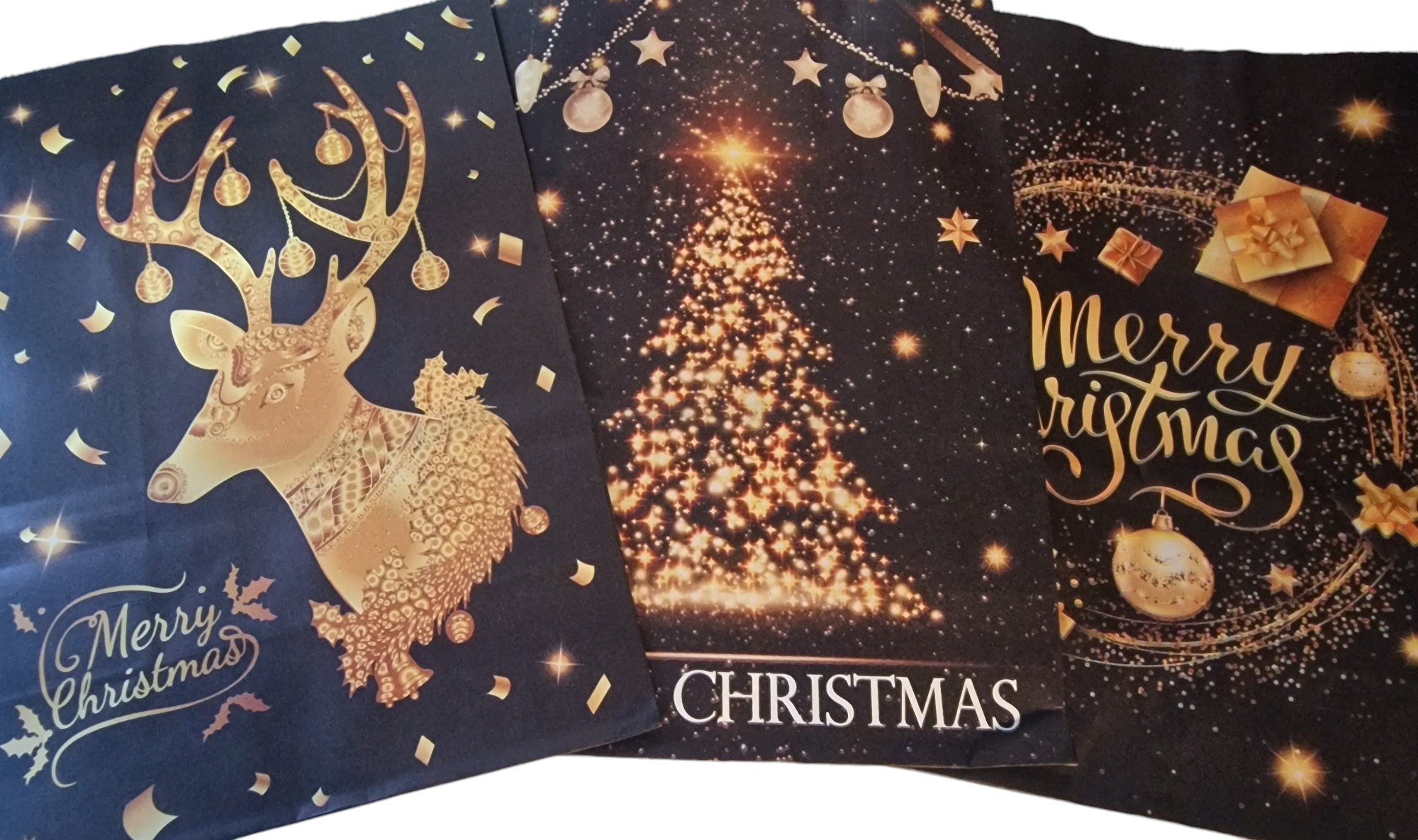 2Pk Black/Gold Paper gift bags - NB Store