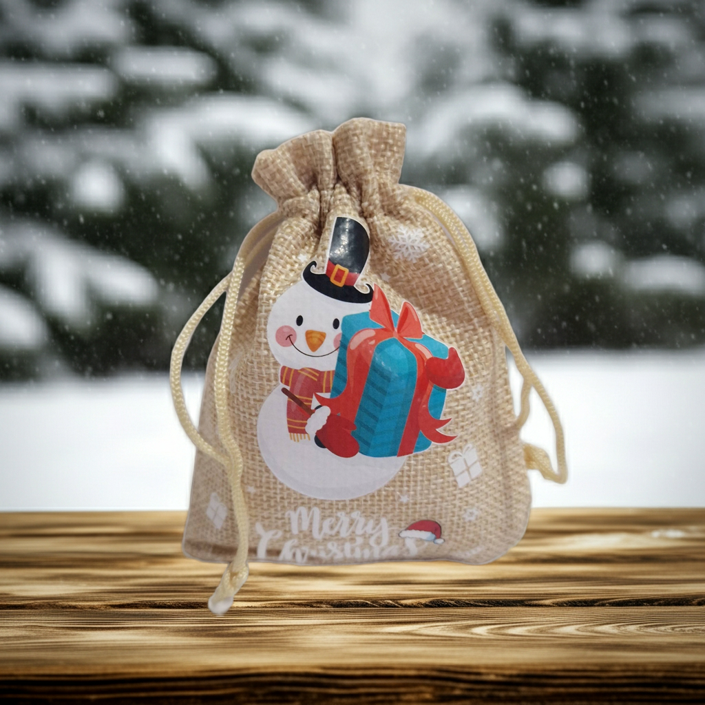 Christmas Gift Bags with Drawstring Closure