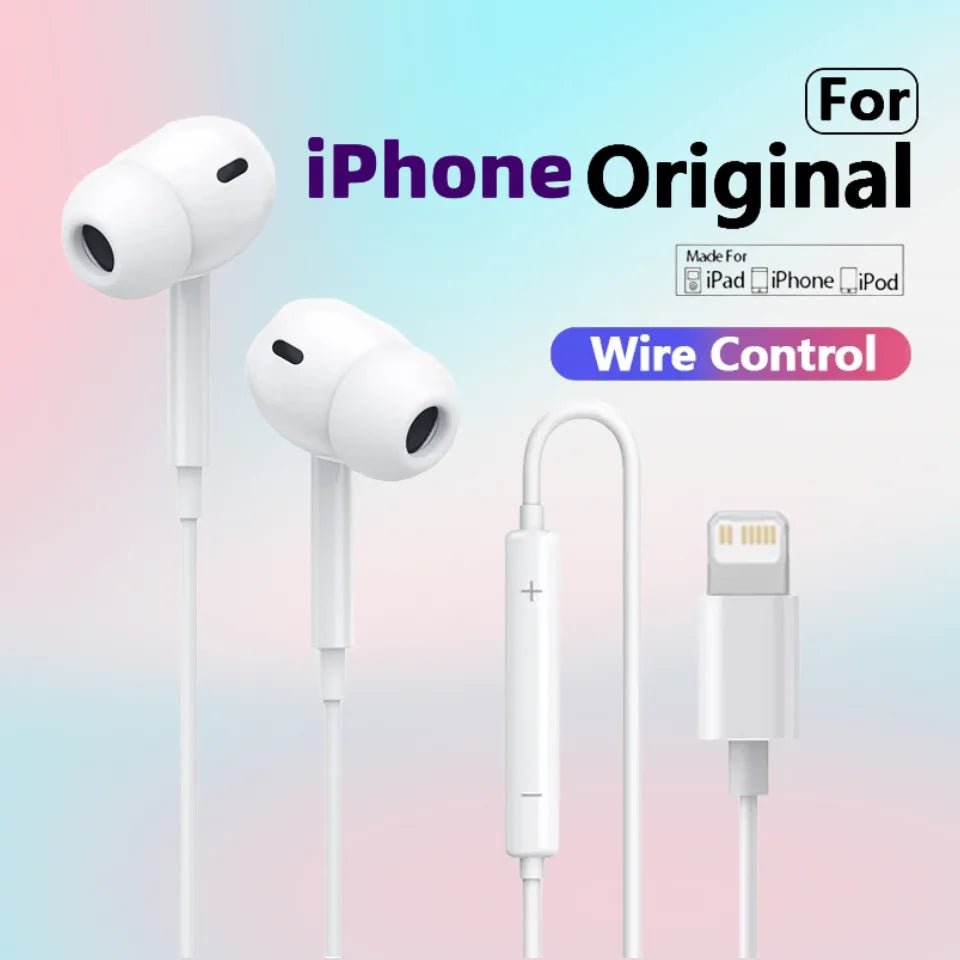 For iPhone Original Earphones For iPhone 14 13 12 11 Pro Max Mini 8 7 6s Plus X XS XR SE in - ear Wired Earbuds 1pc - NB Store