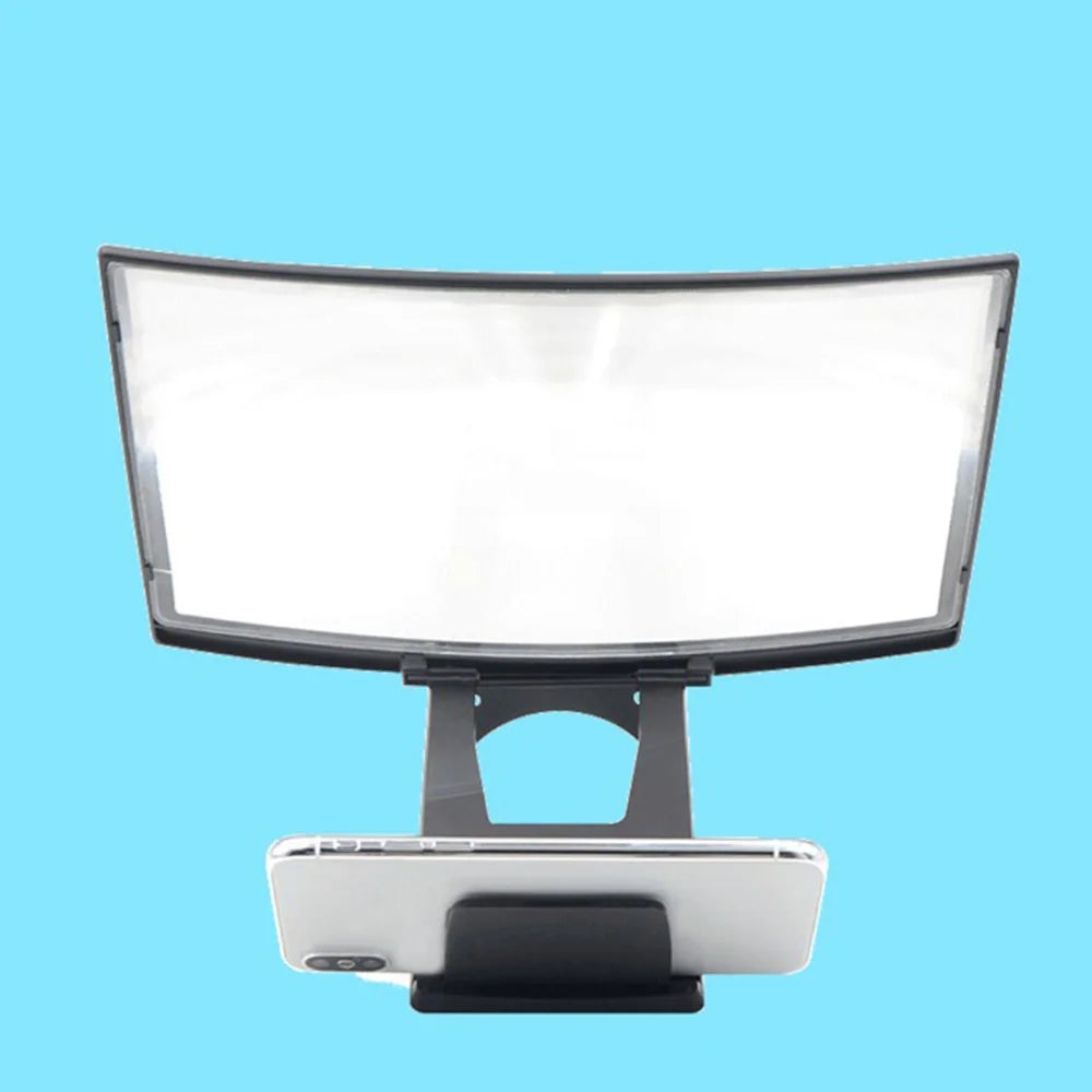 12 Inch Large Screen Amplifier 3D Mobile Phone Screen Video Magnifier Curved Enlarged Movie Amplifying Projector Stand Bracket