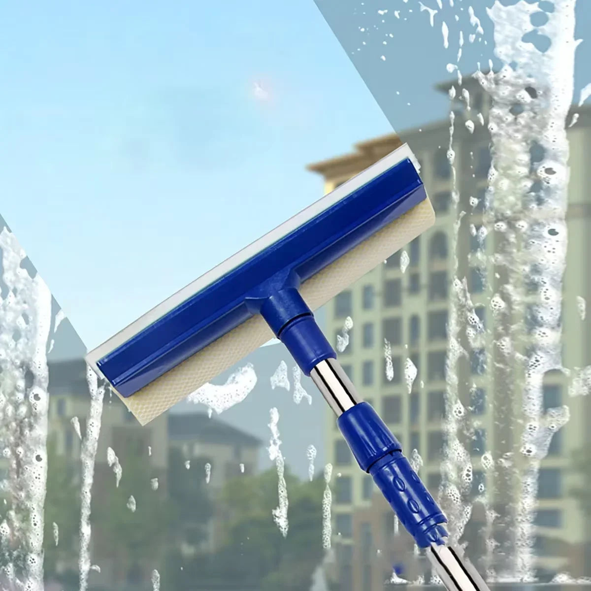 2-in-1 Retractable Window Cleaner - Sponge Brush for Car & Home Glass