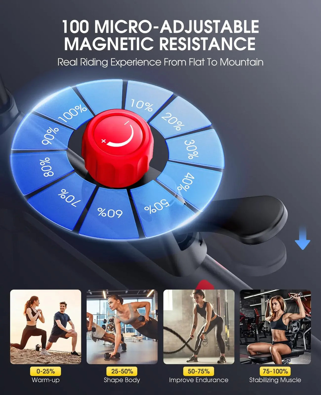 2025 NEW Magnetic Resistance Stationary Bike Ultra-Quiet Exercise Bike for Home Gym Equipment with Ideal for Adults Home Workout