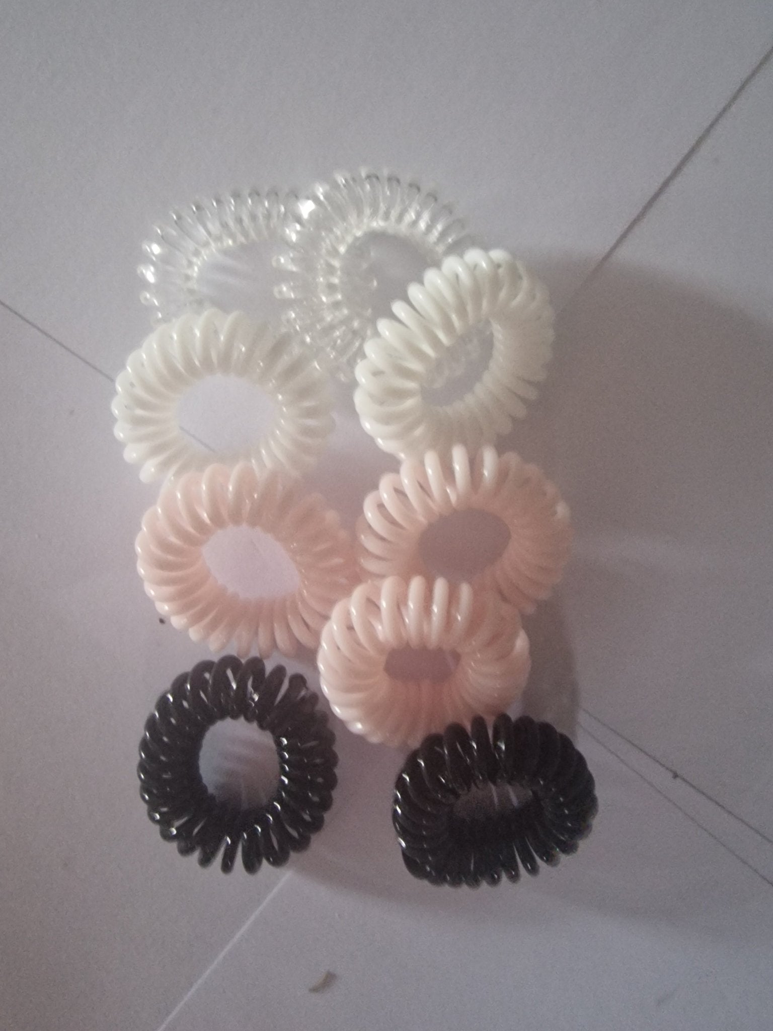 Clear Spiral Hair Rings 8pc Transparent 2.3cm - NB Store