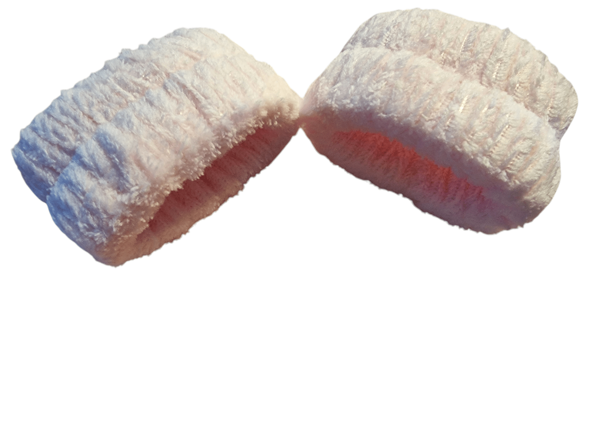 2 - Pack Spa Wrist Washbands - Soft Coral Fleece Face Washing Headbands pink - NB Store