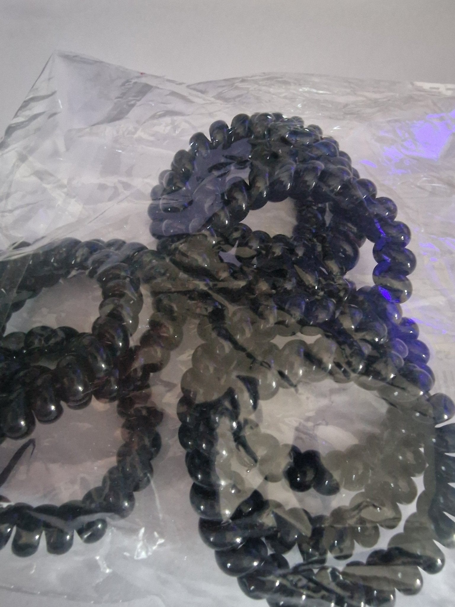 Clear Spiral Hair Rings 10pc Black 4.5cm - NB Store