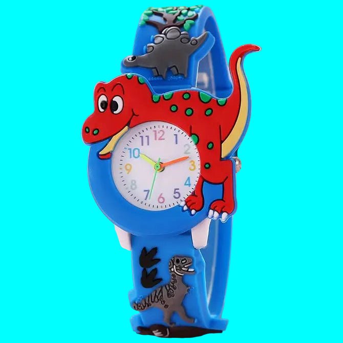Cute Cartoon T - Rex Silicone Watch for Kids Navy - NB Store