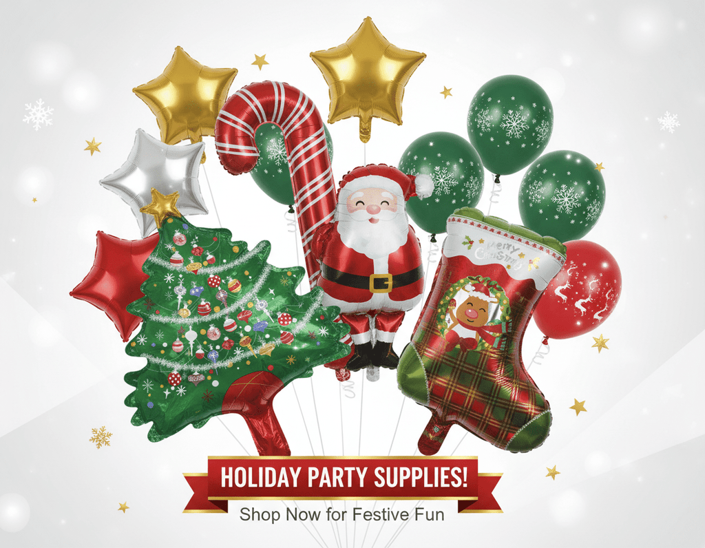 1pc Assorted Helium Christmas Balloons - Festive Party Pack Santa - NB Store