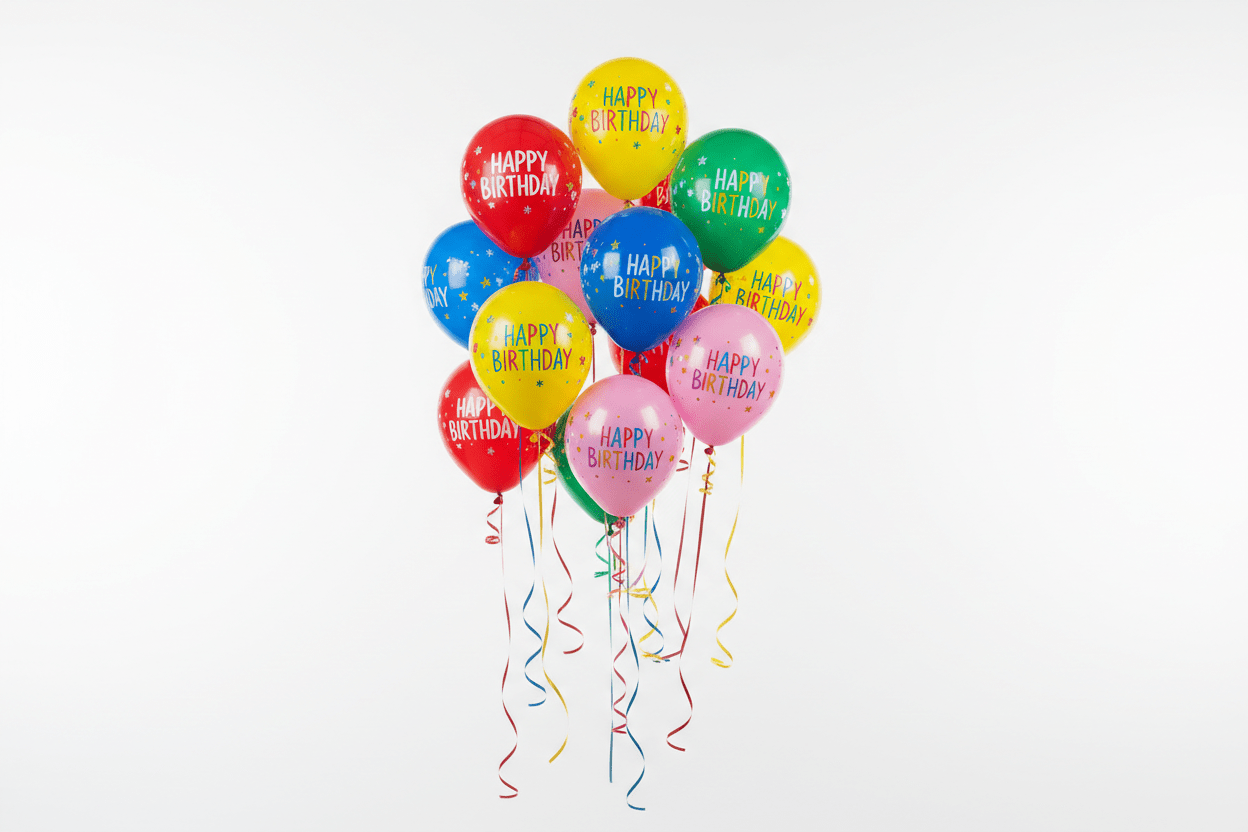 Happy Birthday Balloons 12" - Colourful Party Pack - NB Store
