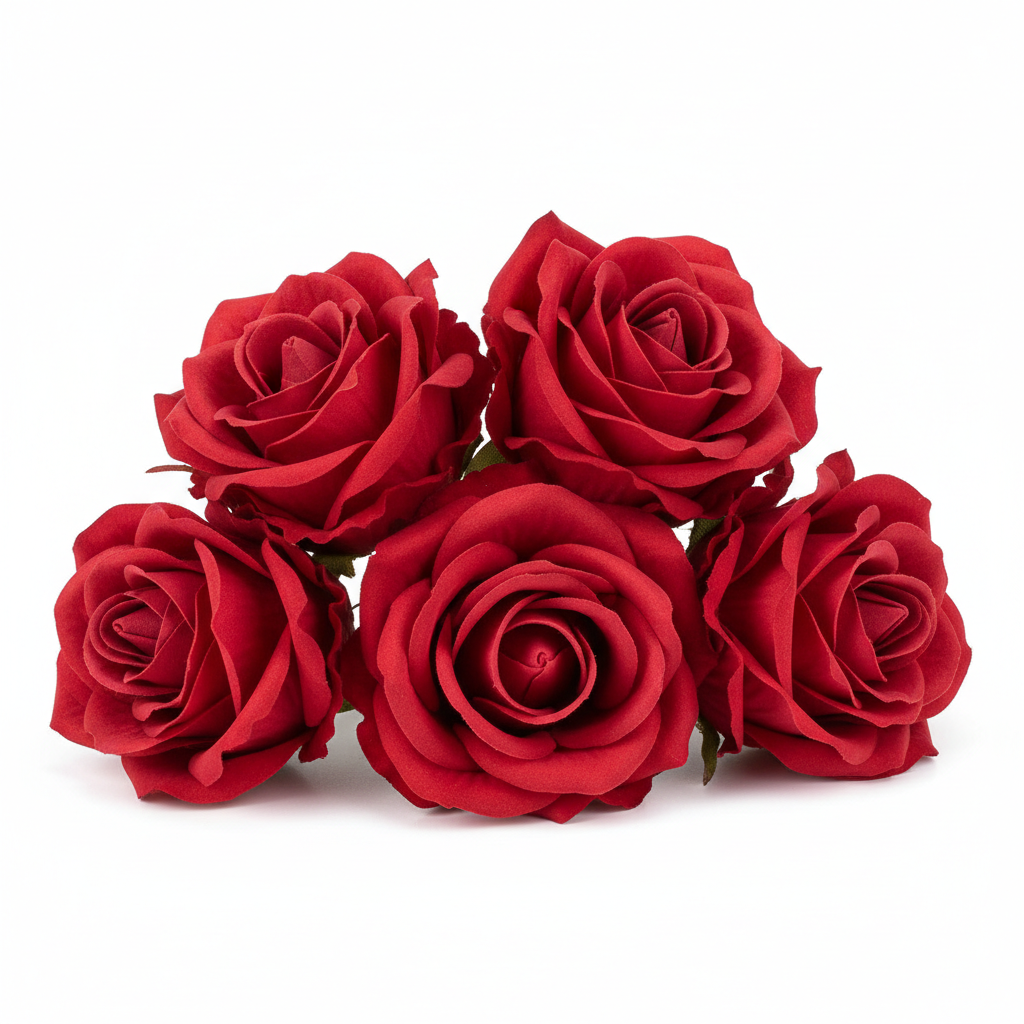 Red Rose Buds 5 Pack - No Stems
